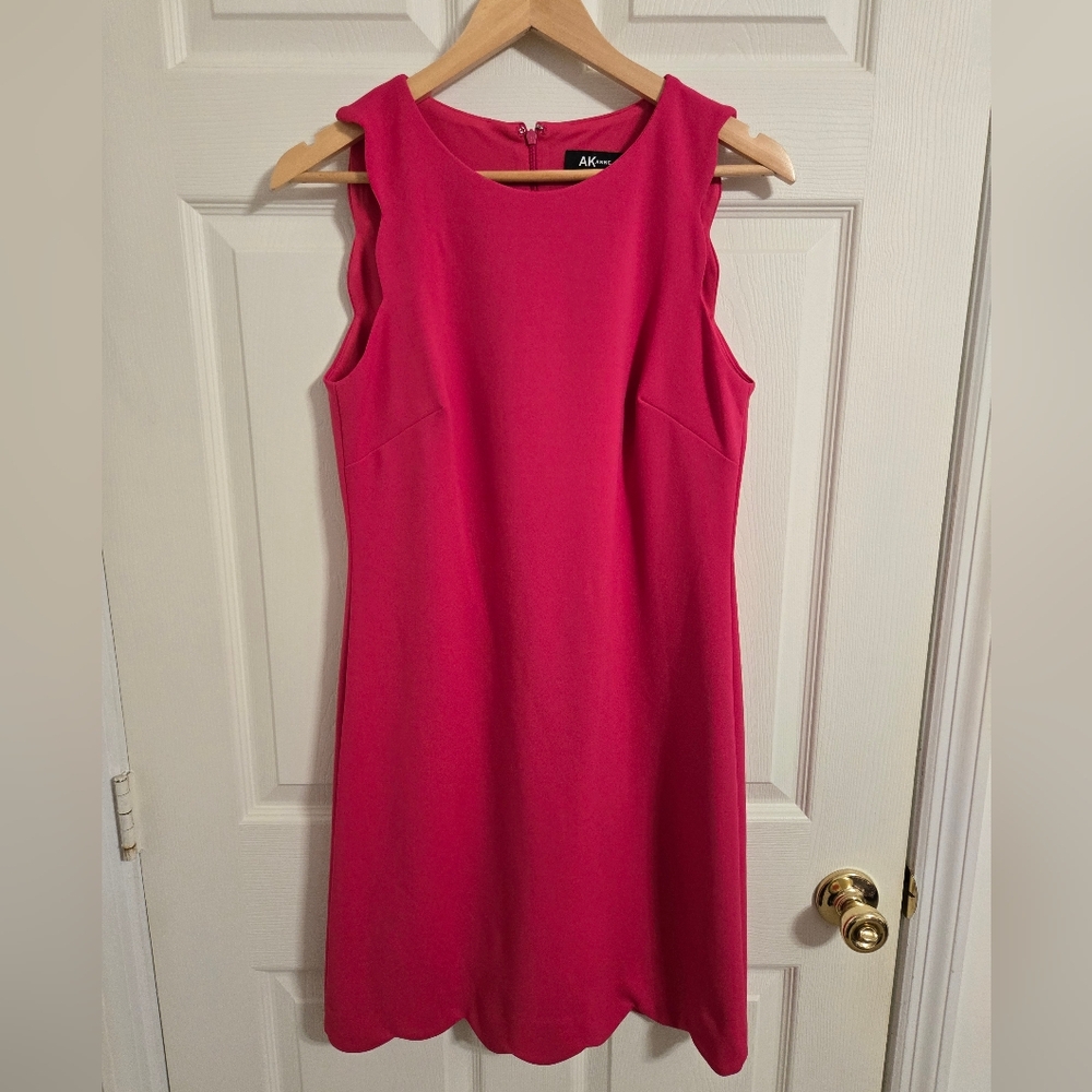 Anne Klein Vibrant Pink Dress Sleeveless Size Small